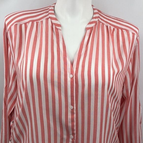 a.n.a. red and white striped long sleeve tunic - Picture 1 of 11